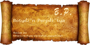 Botyán Perpétua névjegykártya